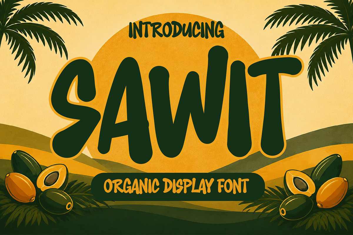 Sawit - Organic Display Font, a Sans Serif Font by Gumrega Studio (Photo 1 of 8)