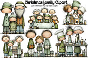 Christmas family Clipart, an Illustration by DreamArtGraphic (Thumbnail 1 of 5)