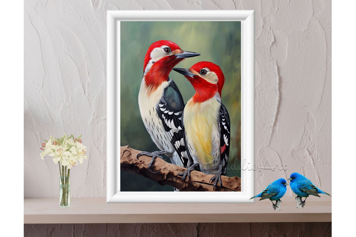 64 Lovebirds on a Branch Art, an Illustration by Art Paradise Studios (Photo 2 of 10)