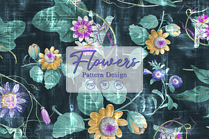 Magenta Watercolor Floral Seamless