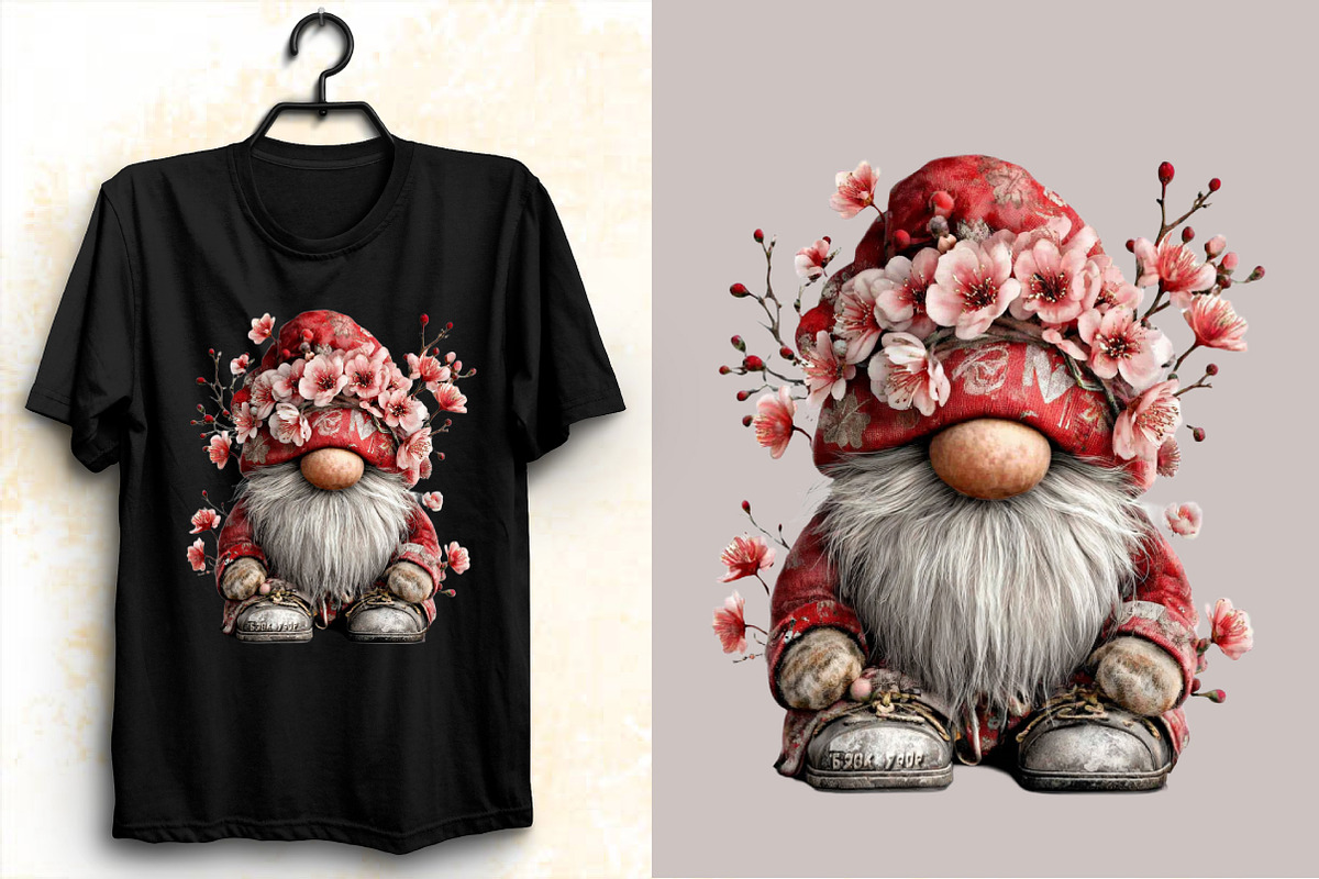 Valentine's Gnome with Flowers Clipa, an Illustration by SVGArt (Photo 7 of 8)
