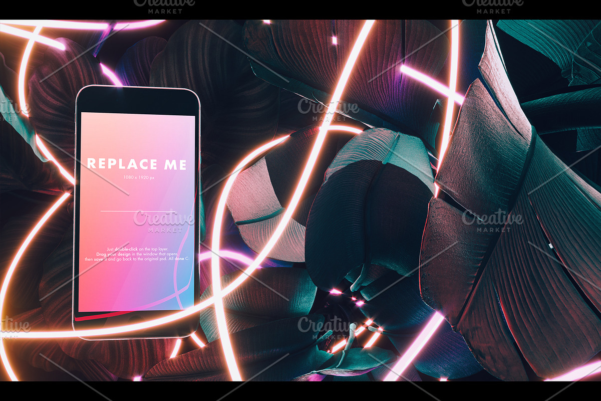 Neon Iphone Mockups Bundle, an iPhone Mockup by As Good As Possible (Photo 8 of 11)