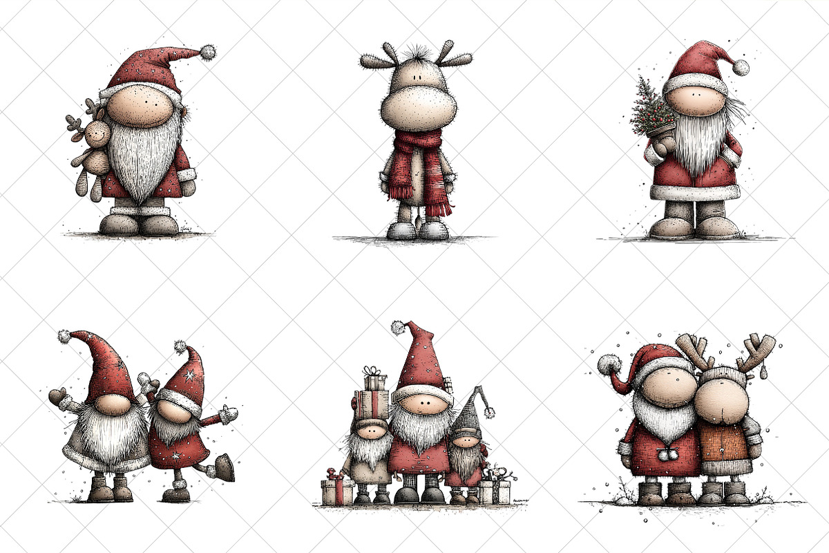Cute Santa Claus Christmas Clipart, an Illustration by SinaCreation (Photo 3 of 7)