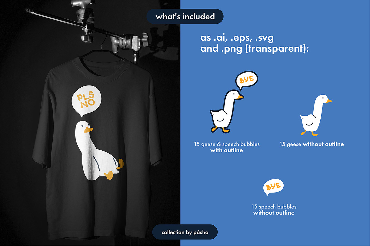 Funny cute Goose, an Animal Illustration by Pásha (Photo 5 of 5)