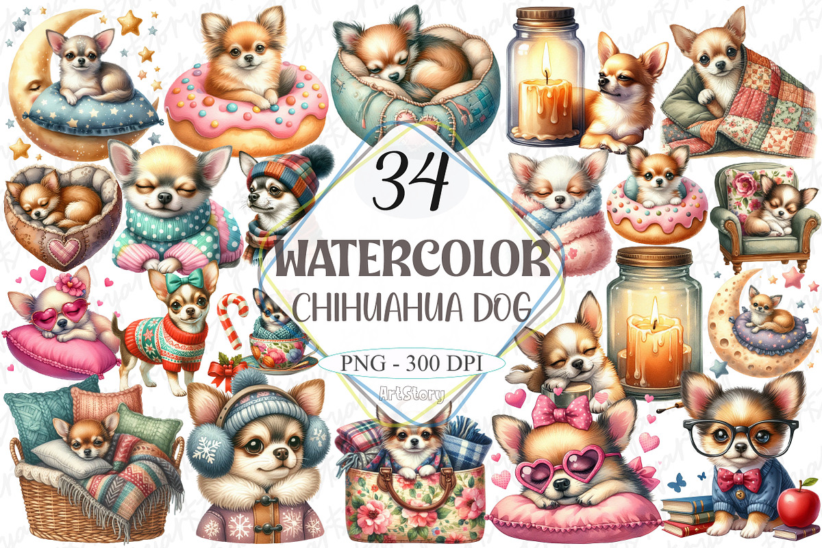 Cozy Chihuahua Dog Clipart, a Graphic by designcity5 (Photo 1 of 5)