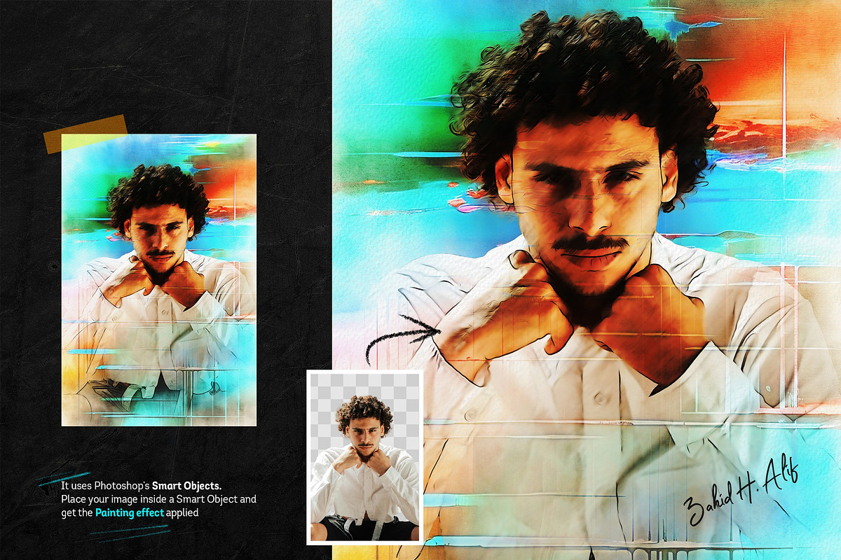 Painting Photo Effect Mockup, a Brushes & More by zahidhossainalif (Photo 5 of 9)