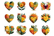 Patchwork Valentine’s Day Heart Clip, an Illustration by DreamArtGraphic (Thumbnail 4 of 4)