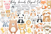 Baby Animals Watercolor Clipart Set, an Animal Illustration by Sublimation Artist (Thumbnail 1 of 6)