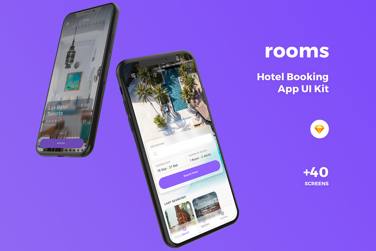 Rooms Hotel UI Kit, an UI Kit Template by uicube (Photo 1 of 3)