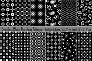 Seamless Black Bandana Patterns, a Pattern Graphic by Melissa Held Designs (Thumbnail 1 of 4)