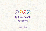 Hand-Drawn Kids Doodle Patterns, a Pattern Graphic by Kristina Chistiakova (Thumbnail 1 of 8)