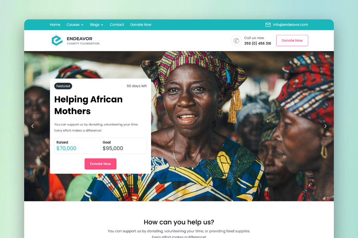 Endeavor Charity Framer Template, a Templates & Theme by WrapPixel (Photo 2 of 7)