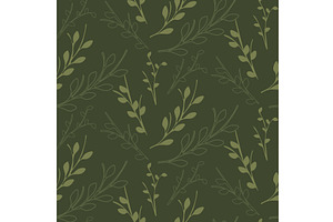 Stylized botanical leaf pattern on a, a Texture Illustration by okskukuruza