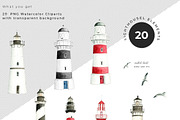 Watercolor Lighthouse Scene Creator, an Illustration by Kamides (Thumbnail 2 of 6)