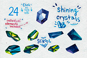 Watercolor crystals set, a Decorative Illustration by Vasilevska (Thumbnail 2 of 4)