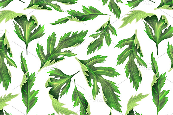 Tropical Leaves. Seamless Stylish Fa