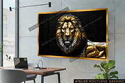 Majestic Gold & Silver Lion Wall Art, a Texture Graphic by Atelier Nocturne Graphic (Thumbnail 4 of 4)