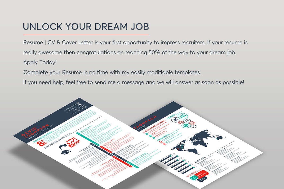 Graphic Resume Word & Google Docs 49, a Resume Template by MrCam Template Resume|CV (Photo 6 of 7)