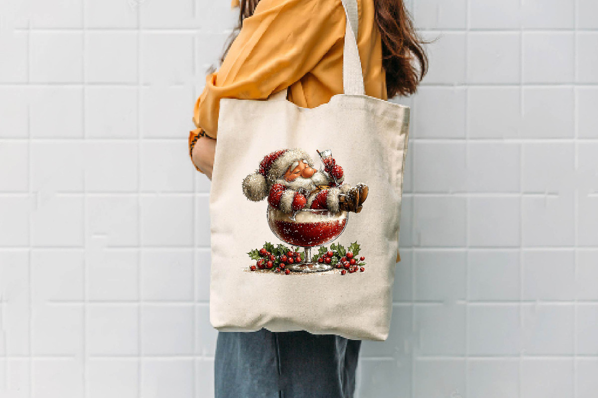 Christmas Cocktail Santa PNG, a Seasonal Illustration by CreationArt (Photo 7 of 7)