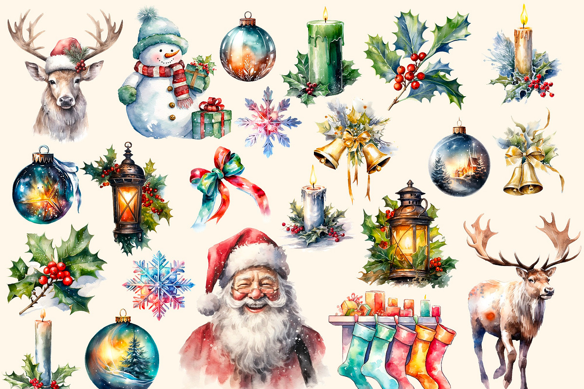 Jingle bells , Christmas  clipart., a Decorative Illustration by Hello My Print (Photo 6 of 9)