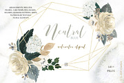 Neutral Beige Flowers Watercolor, a Texture Illustration by LABFcreations (Thumbnail 1 of 15)