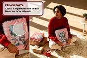 Pink Fur Frame Mockup | with Woman, a Household Mockup by RevintageStudio (Thumbnail 4 of 6)