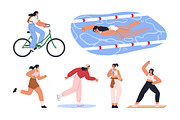 Girl doing sports activities set, a Sport Illustration by Good Studio (Thumbnail 1 of 5)
