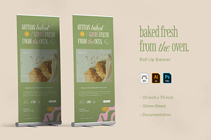 Baked Fresh - Roll Up Banner, a Print Template by VUNIRA