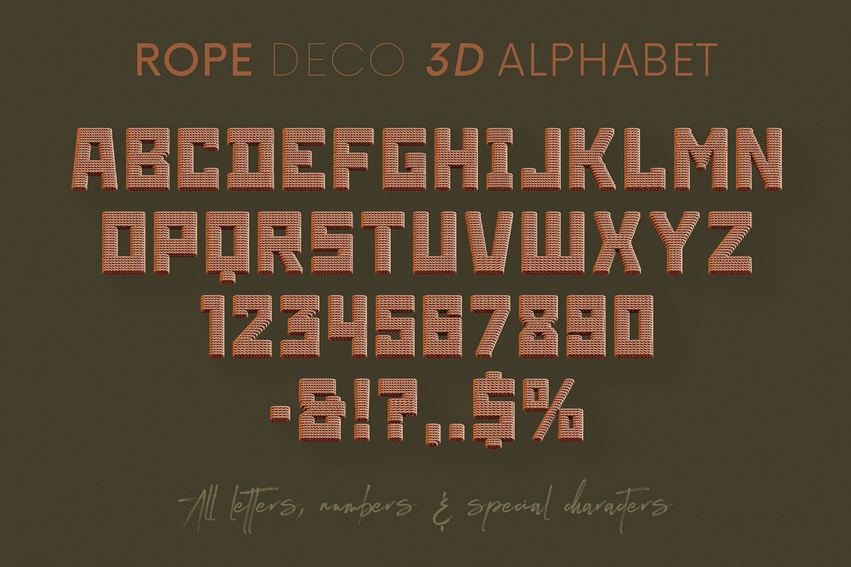 Rope Deco - 3D Lettering, a Graphic by MIIM (Photo 8 of 8)