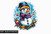 Christmas Snowman Clipart Bundle, an Illustration by crative8112 (Thumbnail 5 of 9)