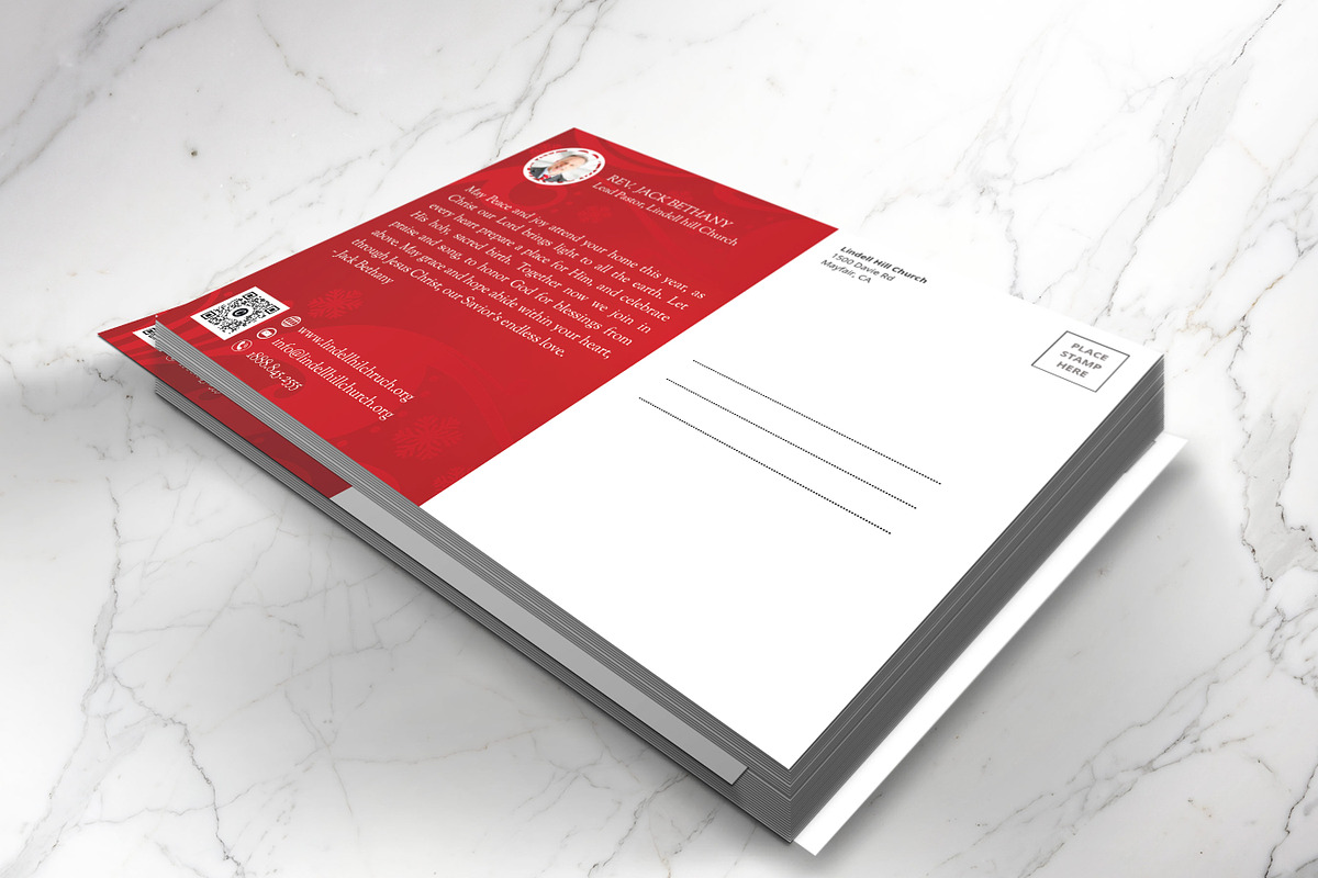 Red Christmas Church Postcard PSD, a Card Template by Godserv Designs (Photo 8 of 11)