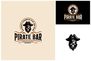 Vintage Pirate Bar Restaurant Logo, a Branding & Logo Template by Enola99d