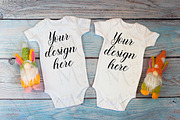 12 twin baby bodysuit Mockup Bundle., a Print Template by MockupMarket (Thumbnail 9 of 13)