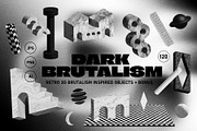 DARK BRUTALISM 3D Elements, an Object Graphic by angelainthefields (Thumbnail 1 of 11)