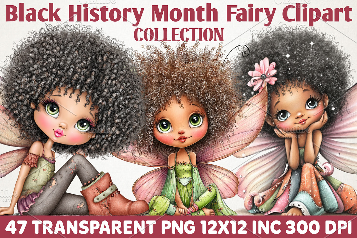 Black History Month Fairy Clipart, an Illustration by RobertsArt (Photo 1 of 5)