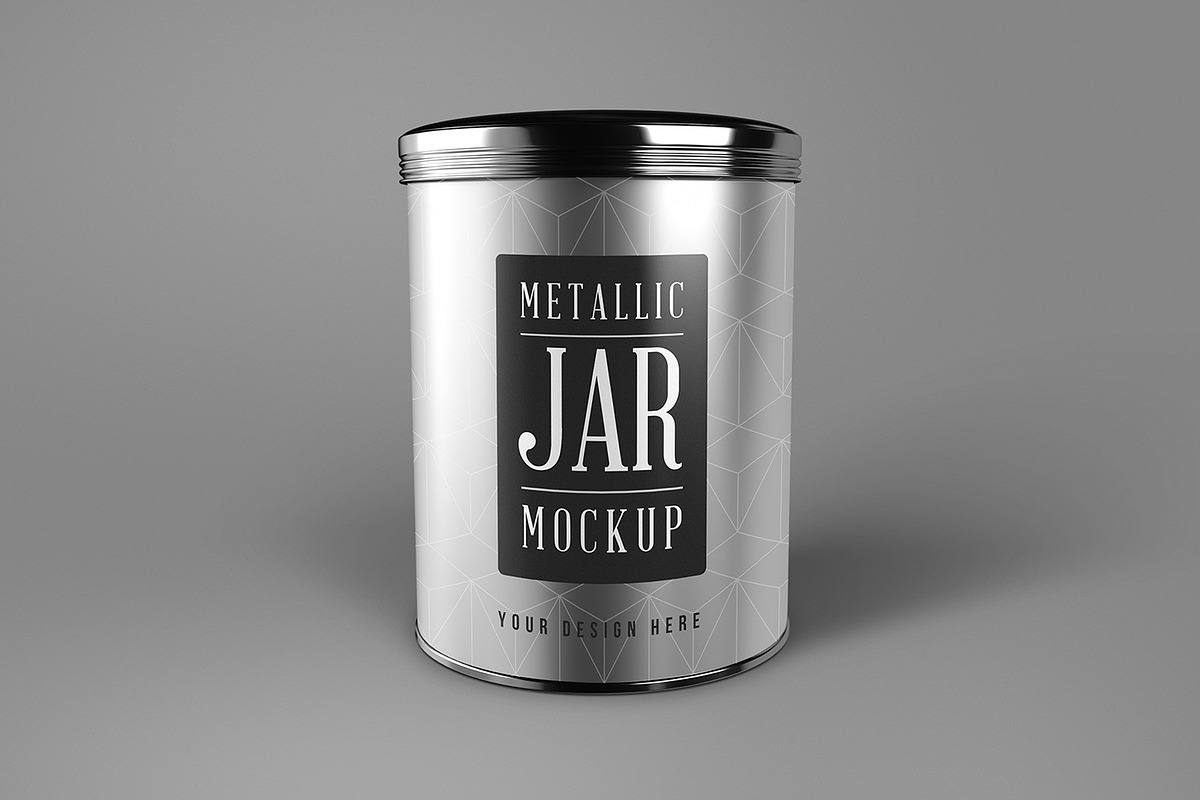 Round Metallic Jar Mockup, a Cups & Container Mockup by Medialoot (Photo 3 of 5)