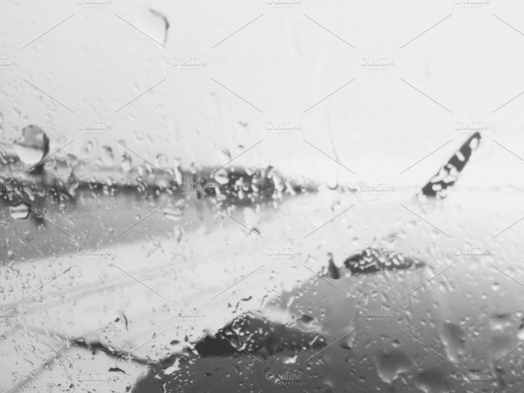 Rainy Day On The Airport Runway