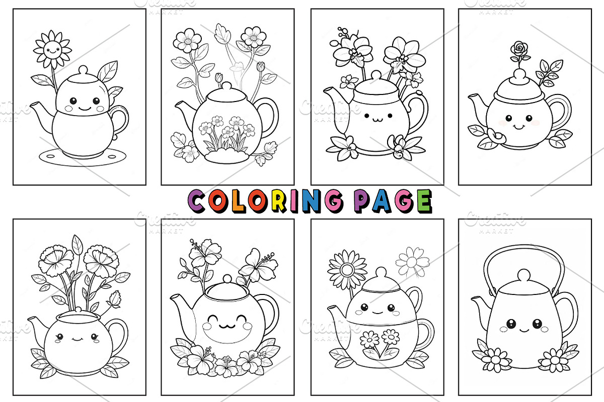 Tea Pot with Flowers Coloring Pages, an Arts & Entertainment Photo by Wow Magic (Photo 3 of 3)