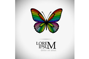 Multicolored butterfly logo. Hand, an Animal Illustration by Nenahliadava Design