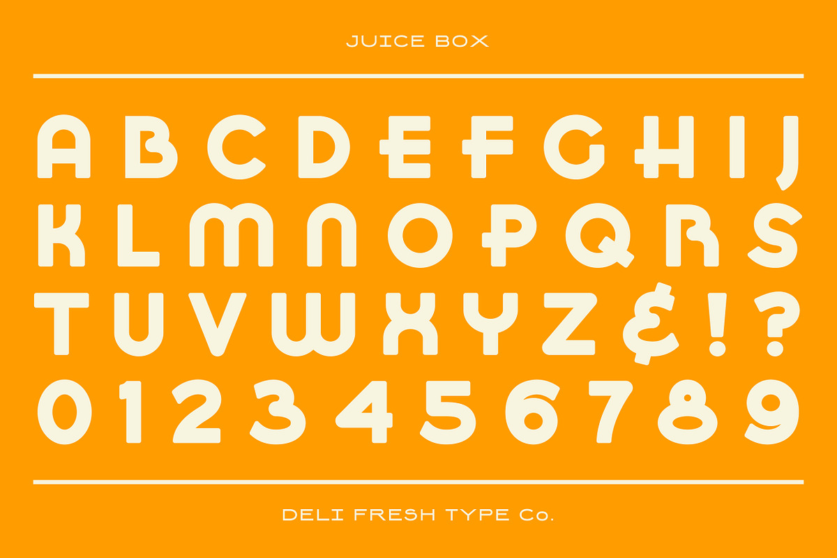 Juice Box: A Retro Display Font, a Font by DeliFreshTypeCo. (Photo 2 of 6)