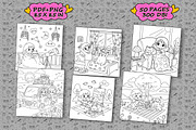 Cat Bestie Coloring Book Pages, an Illustration by one-touch (Thumbnail 5 of 15)