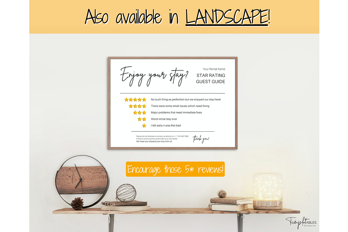 Airbnb Rating Sign, Host Review VRBO, a Poster Template by Templatables (Photo 4 of 9)