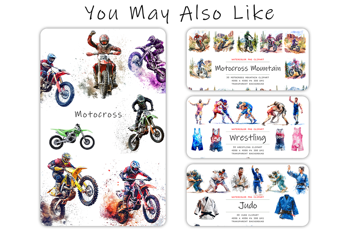 Watercolor Beach Motocross Clipart, a Decorative Illustration by stickermadness (Photo 5 of 5)