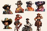 CURVY COWGIRLS CLIPART PACK, a Person Illustration by Daring Digies (Thumbnail 5 of 9)