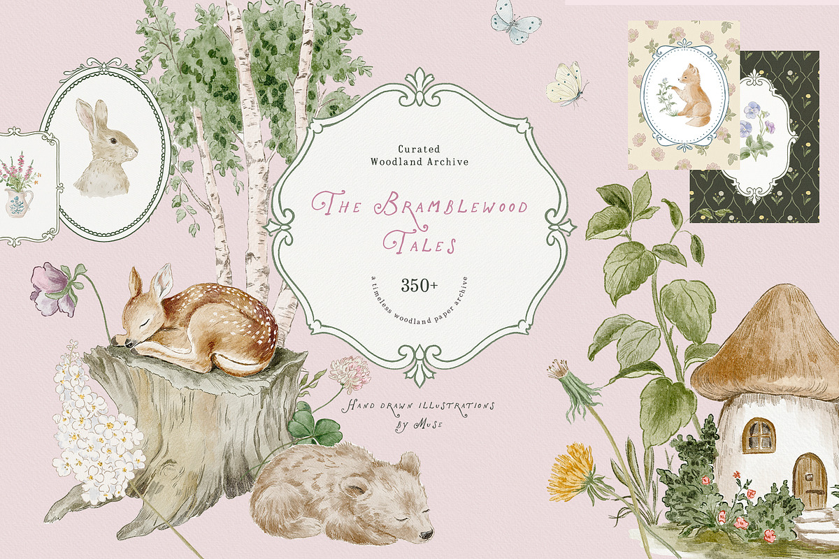 Bramblewood Tales Woodland Clipart, a Decorative Illustration by Muse Artist (Photo 1 of 29)