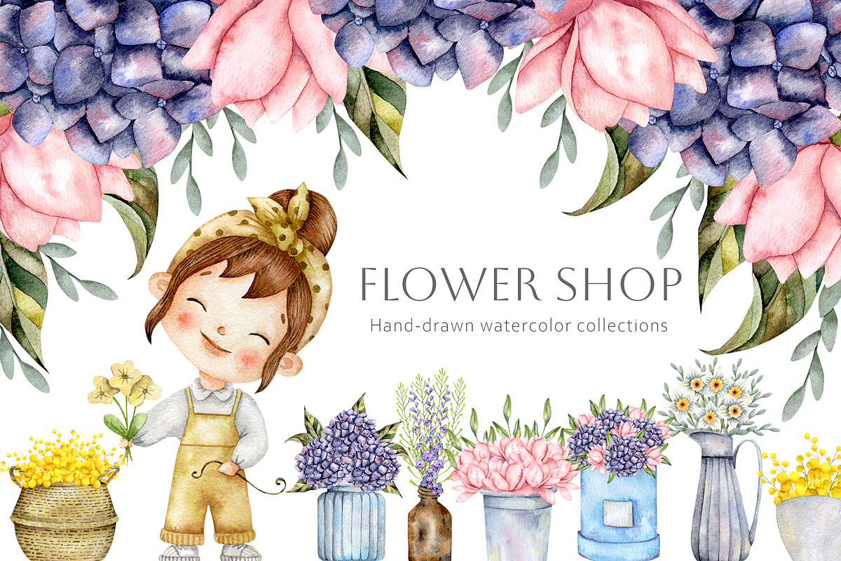 Flower shop, a Decorative Illustration by NellyaEgorova (Photo 1 of 8)
