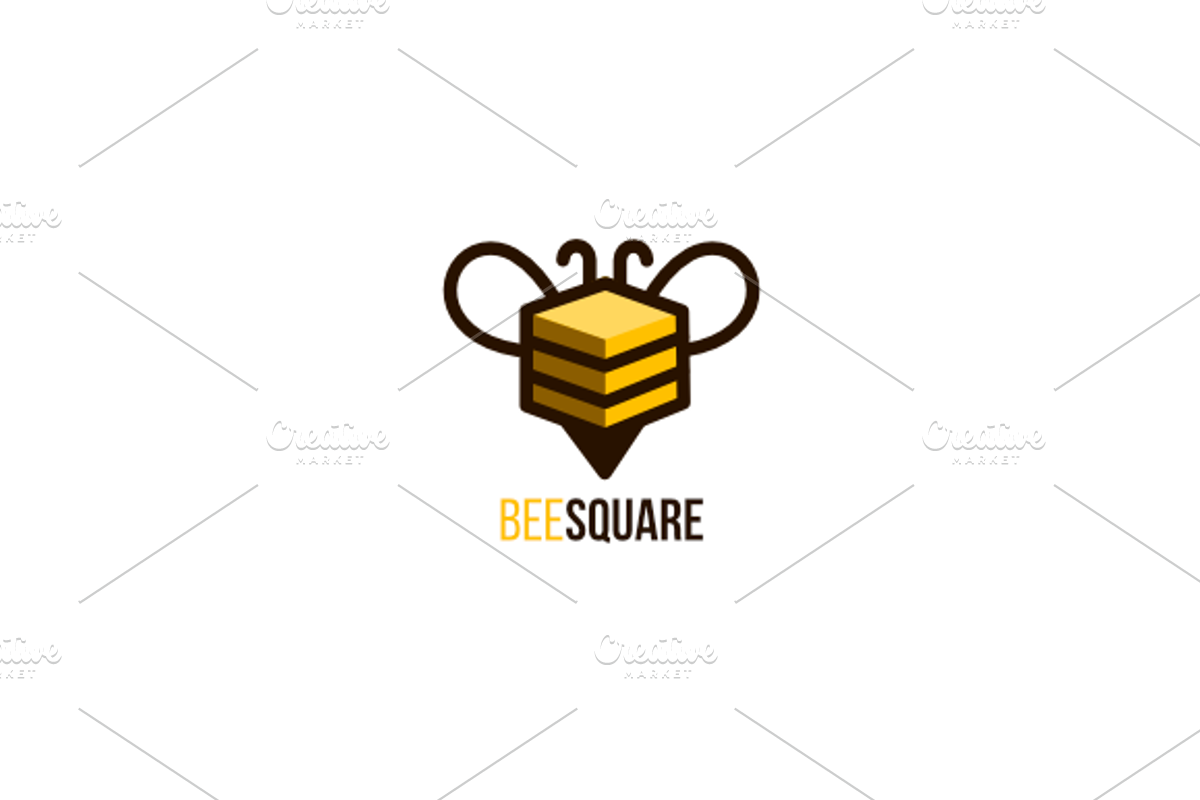 Bee Square Logo Design, a Branding & Logo Template by Crown Creative's Shop (Photo 1 of 2)