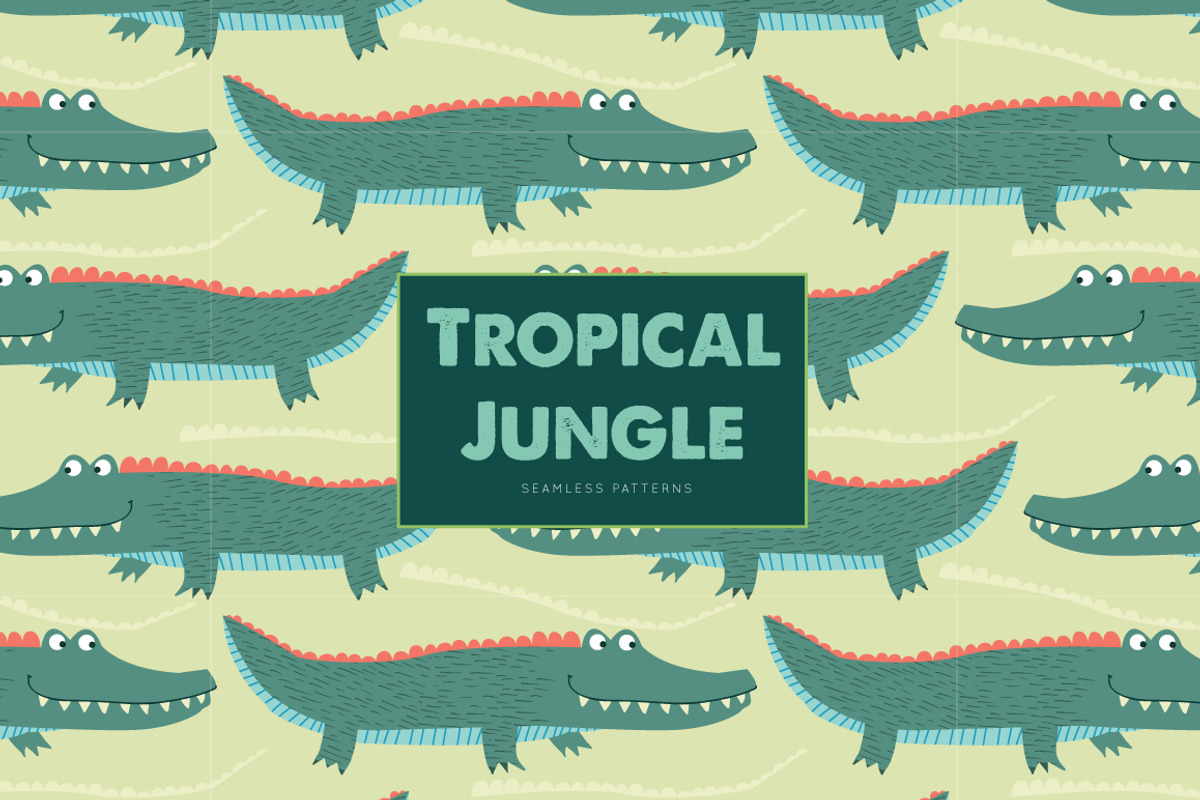 Tropical Jungle Seamless Patterns, a Pattern Graphic by illuztrate