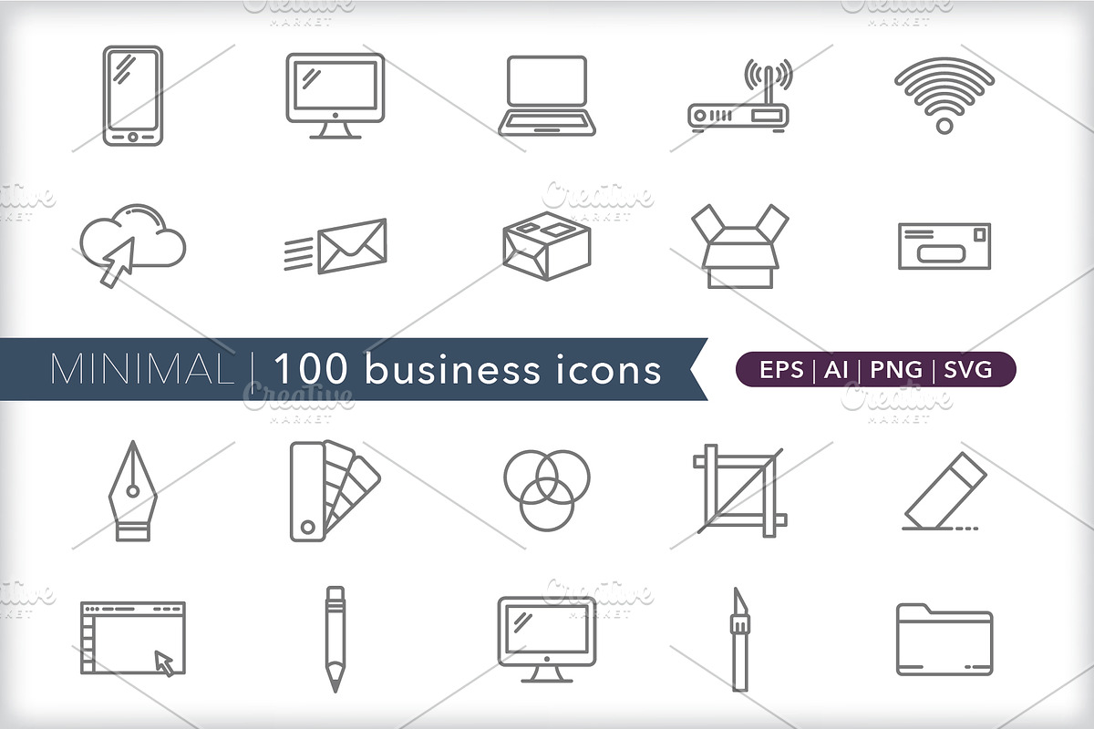 Minimal 100 business icons, an Outline Icon by Picture Window (Photo 3 of 10)