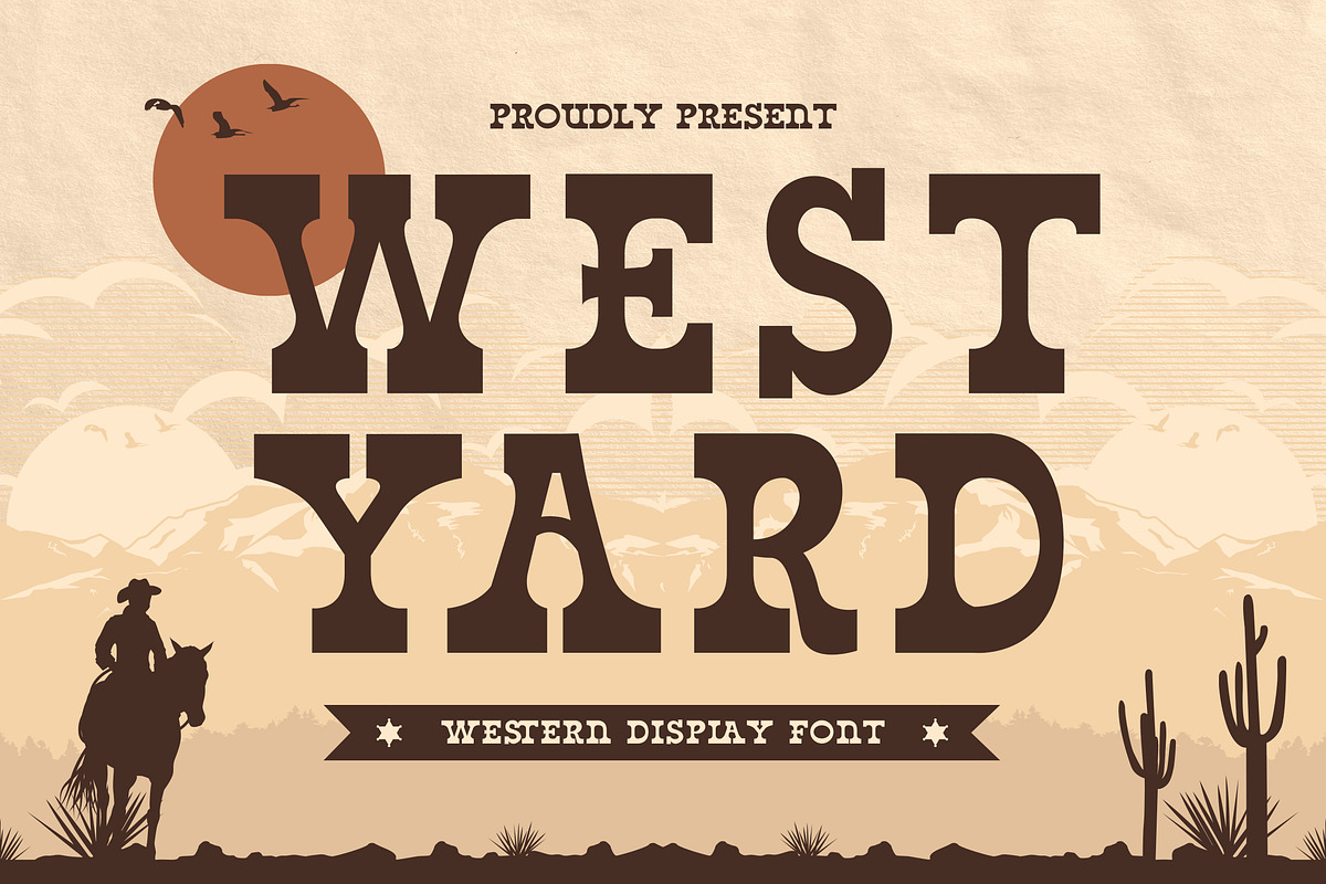 West Yard - Western Display Font, a Serif Font by Typefactoryco (Photo 1 of 9)